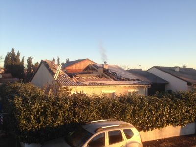 Surélévation ossature bois sur charpente fermette 2