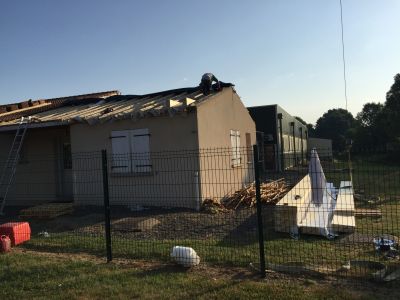 Surélévation ossature bois avec toiture terrasse 1