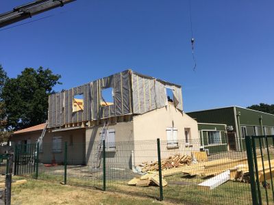 Surélévation ossature bois avec toiture terrasse 2